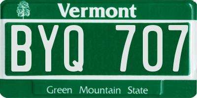 VT license plate BYQ707
