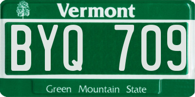 VT license plate BYQ709