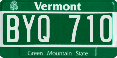 VT license plate BYQ710