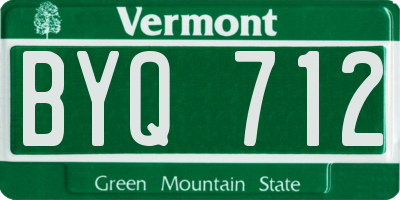 VT license plate BYQ712