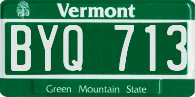 VT license plate BYQ713