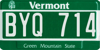 VT license plate BYQ714