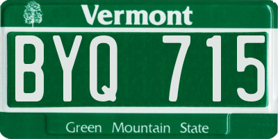 VT license plate BYQ715