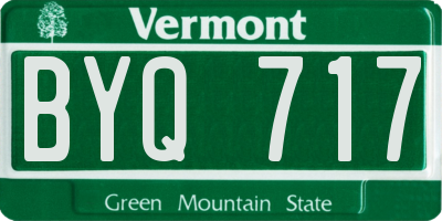 VT license plate BYQ717