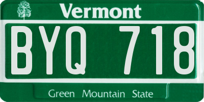 VT license plate BYQ718