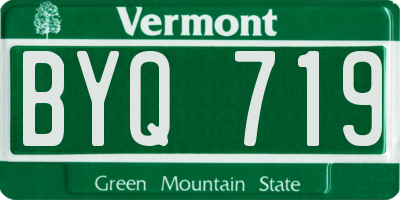 VT license plate BYQ719