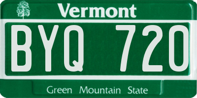 VT license plate BYQ720
