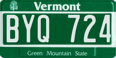 VT license plate BYQ724