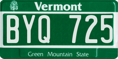 VT license plate BYQ725
