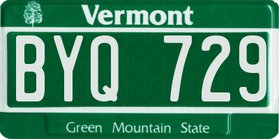 VT license plate BYQ729
