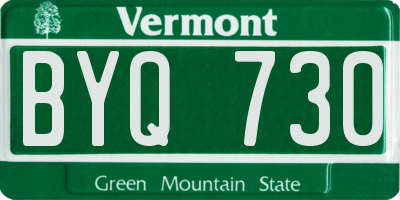 VT license plate BYQ730
