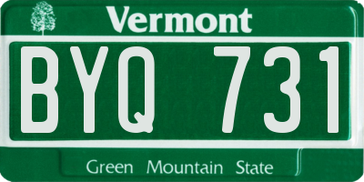 VT license plate BYQ731