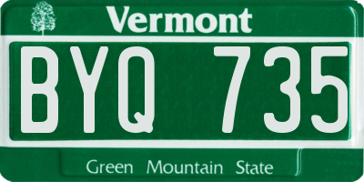 VT license plate BYQ735