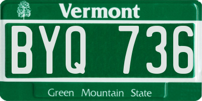VT license plate BYQ736