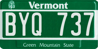VT license plate BYQ737