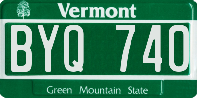 VT license plate BYQ740