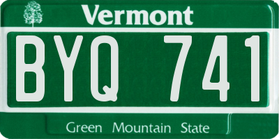 VT license plate BYQ741