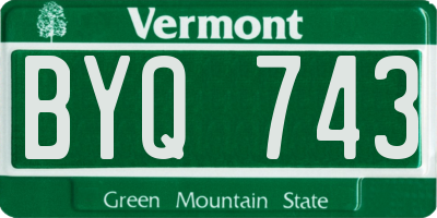 VT license plate BYQ743