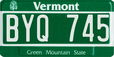 VT license plate BYQ745