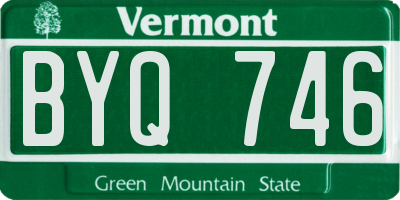 VT license plate BYQ746