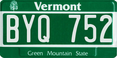 VT license plate BYQ752
