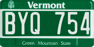 VT license plate BYQ754