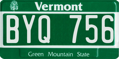 VT license plate BYQ756