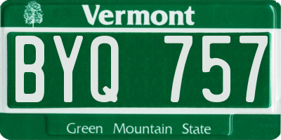 VT license plate BYQ757