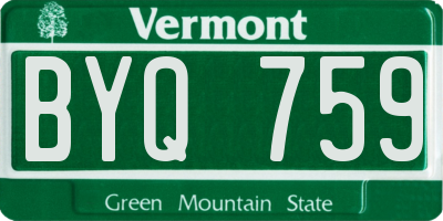 VT license plate BYQ759