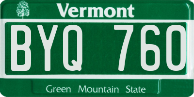VT license plate BYQ760