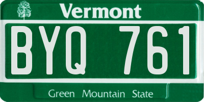 VT license plate BYQ761