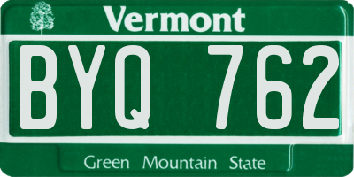 VT license plate BYQ762