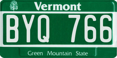 VT license plate BYQ766