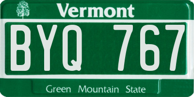 VT license plate BYQ767
