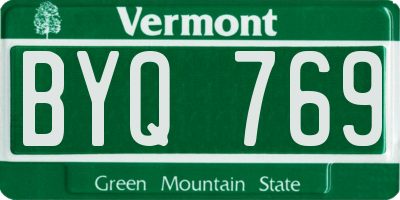 VT license plate BYQ769