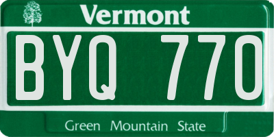 VT license plate BYQ770