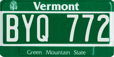 VT license plate BYQ772