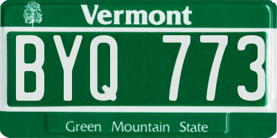 VT license plate BYQ773