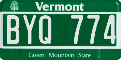 VT license plate BYQ774