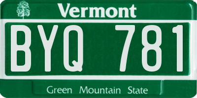 VT license plate BYQ781