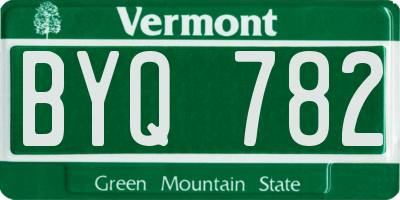 VT license plate BYQ782