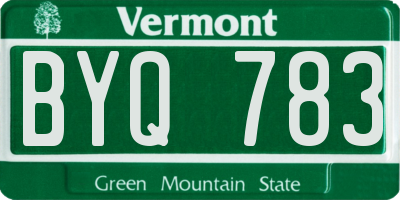VT license plate BYQ783