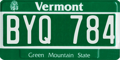 VT license plate BYQ784