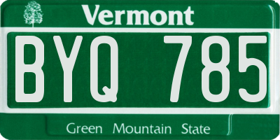 VT license plate BYQ785