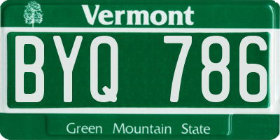 VT license plate BYQ786