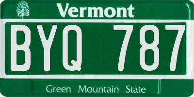 VT license plate BYQ787