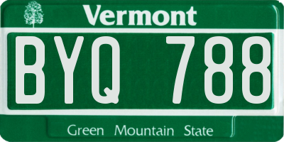 VT license plate BYQ788