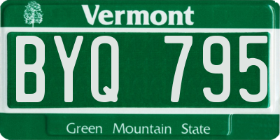 VT license plate BYQ795