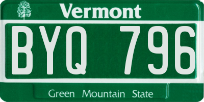 VT license plate BYQ796