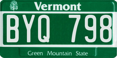 VT license plate BYQ798
